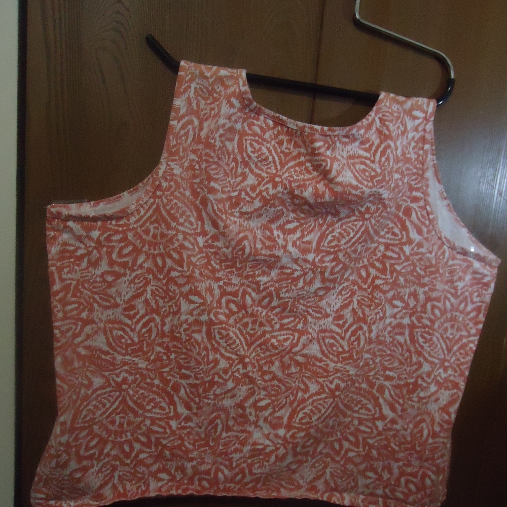 Basic Editions size 3X women's orange print tank top.